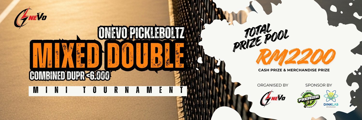 OneVo Pickleboltz⚡Mixed Doubles Combined DUPR <6.0