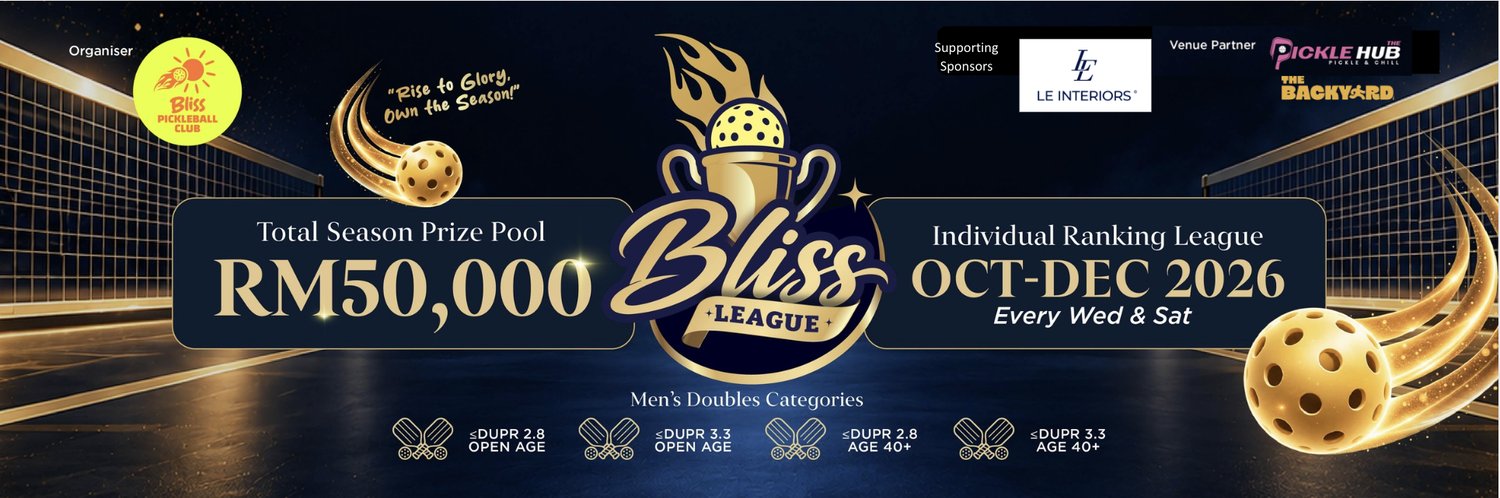 BLISS LEAGUE 2026 | Week 03 | Men's Doubles ≤2.8 | ≤3.3 | 40+ ≤2.8 | 40+ ≤3.3 | Podium Restriction