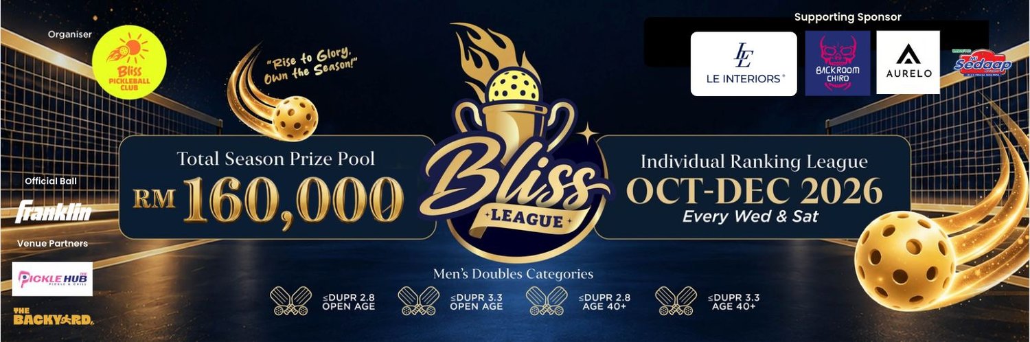 BLISS LEAGUE 2026 | Week 02 | Men's Doubles ≤2.8 | ≤3.3 | 40+ ≤2.8 | 40+ ≤3.3 | Podium Restriction