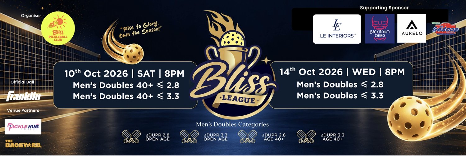 🏆 BLISS LEAGUE 🏆 Men's Doubles ≤2.8 | MD ≤3.3 | MD 40+ ≤2.8 | MD 40+ ≤3.3 (2)
