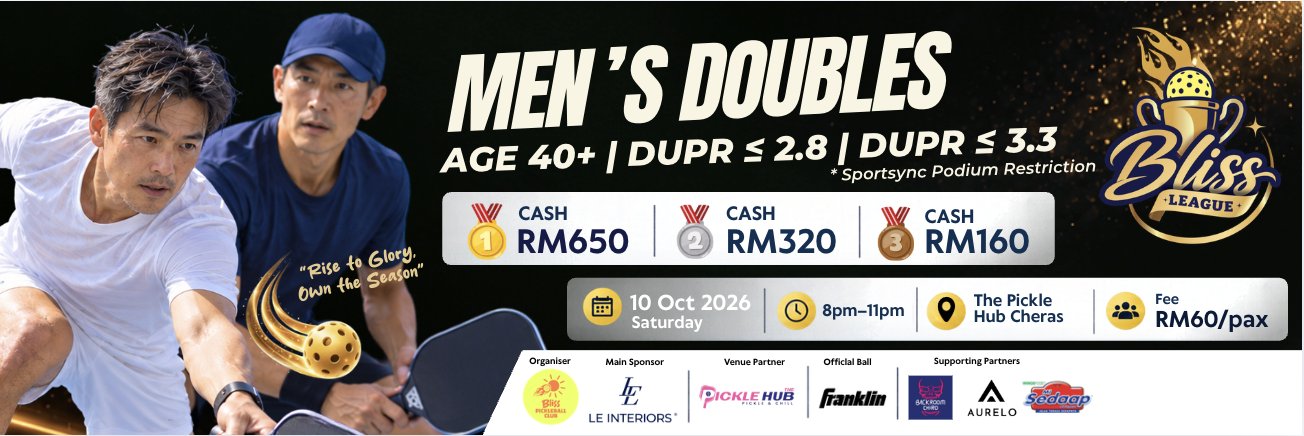 🏆 BLISS LEAGUE 🏆 MEN'S DOUBLES AGE 40+ ≤2.8 | MEN'S DOUBLES AGE 40+ ≤3.3 (1010)