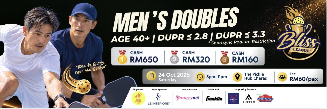 🏆 BLISS LEAGUE 🏆  MEN'S DOUBLES AGE 40+ ≤2.8 | MEN'S DOUBLES AGE 40+ ≤3.3 (1024)