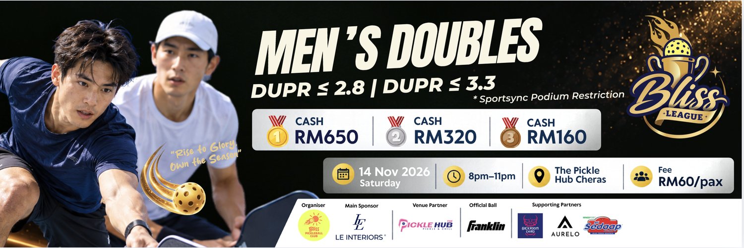 🏆 BLISS LEAGUE 🏆 MEN'S DOUBLES ≤2.8 | MEN'S DOUBLES ≤3.3 (Open Age)(1114)