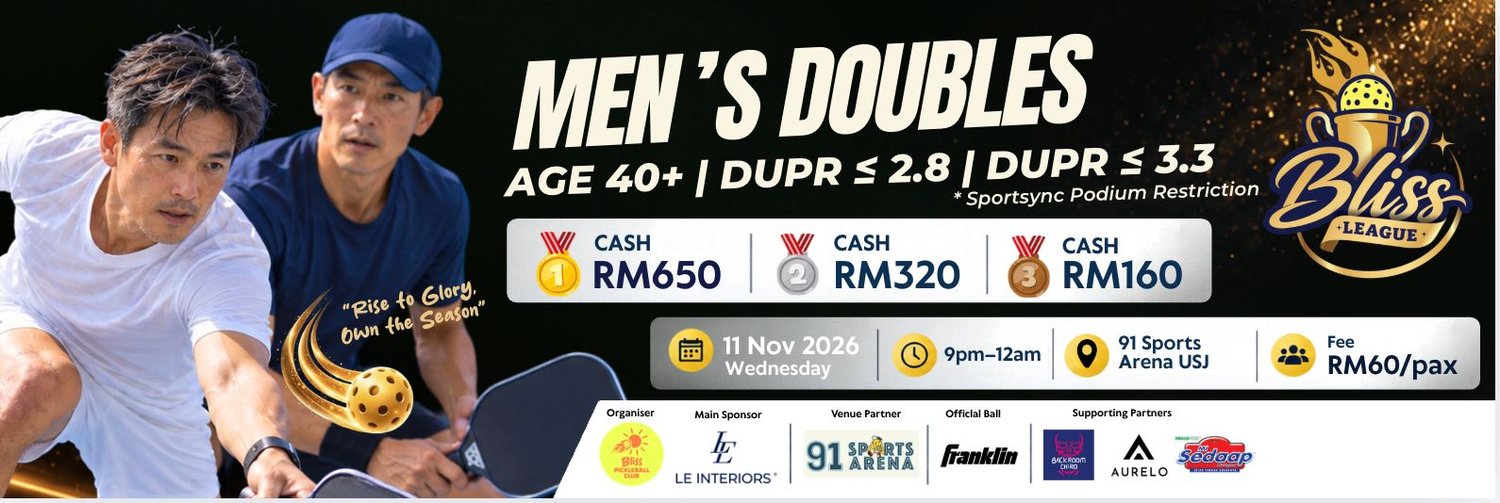 🏆 BLISS LEAGUE 🏆  MEN'S DOUBLES AGE 40+ ≤2.8 | MEN'S DOUBLES AGE 40+ ≤3.3 (1111)