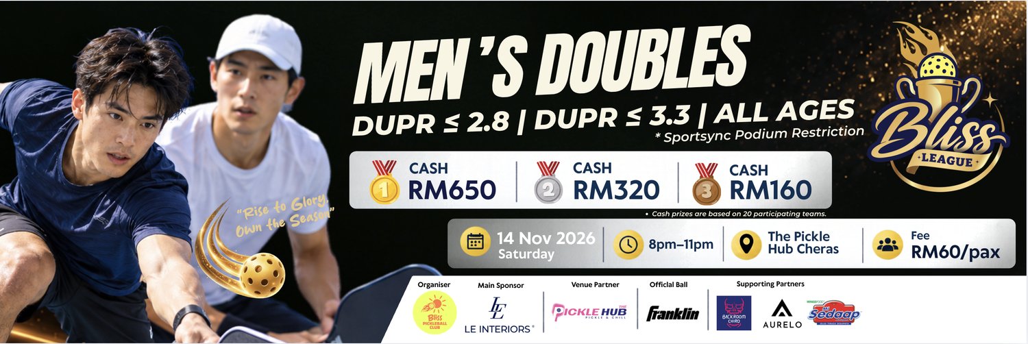 🏆 BLISS LEAGUE 🏆 MEN'S DOUBLES ≤2.8 | MEN'S DOUBLES ≤3.3 (Open Age)(1114)