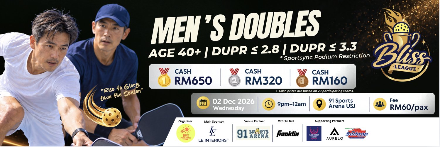 🏆 BLISS LEAGUE 🏆  MEN'S DOUBLES AGE 40+ ≤2.8 | MEN'S DOUBLES AGE 40+ ≤3.3 (1202)