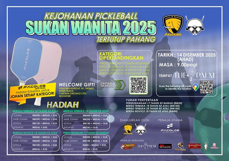 KEJOHANAN PICKLEBALL SUKAN WANITA 2025 - TERTUTUP PAHANG  logo