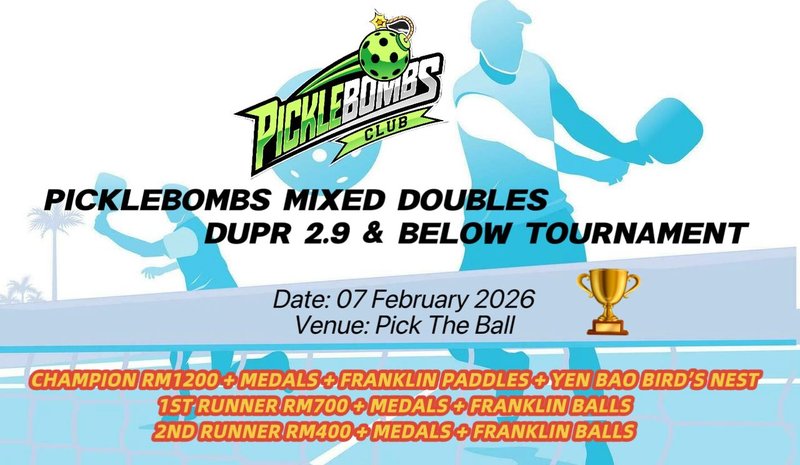 PickleBombs Mixed Double DUPR 2.9 & Below Tournament logo
